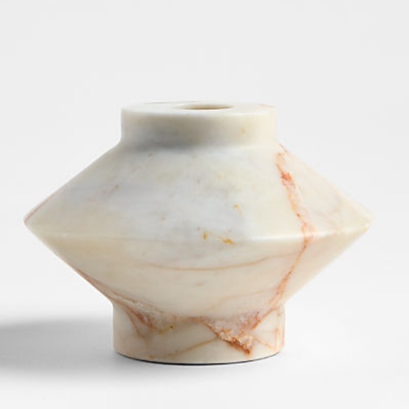 Crate&Barrel Other - New! Crate&Barrel Ivory Pinkie Marble Candle Holder